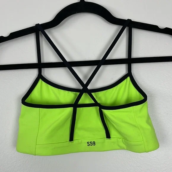 Splits59 Sports Bra Liya Airweight Neon Lime Green Stretch XS Activewear Revolve - Picture 3 of 4
